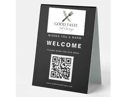 qr code table tent Table Tent – Oconee Printing